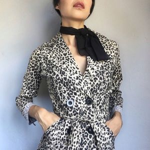 Animal Print Trench Coat Sz Small